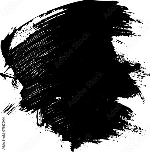 Black vector artistic paint brush stroke isolated on a white background