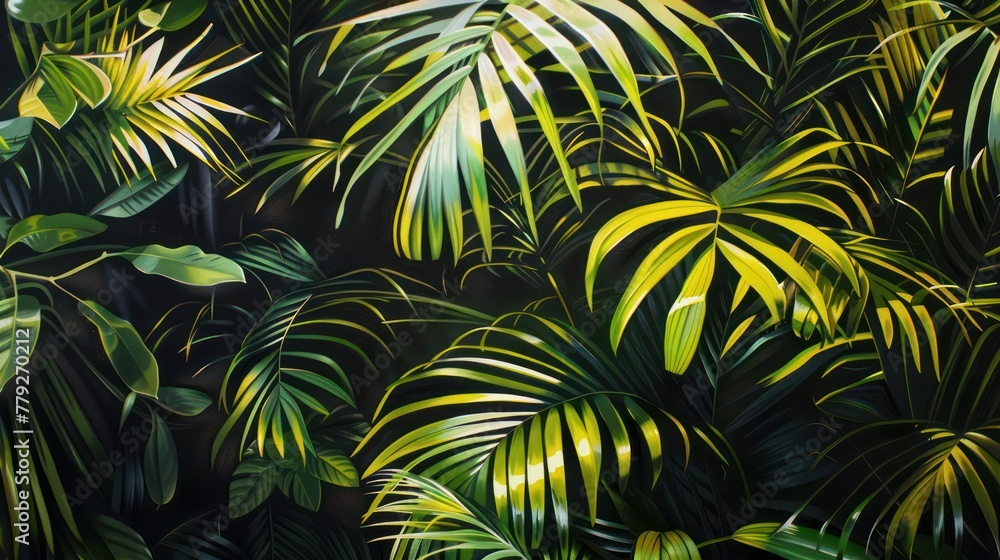 tropical leaves background with muted colors tropical leaves background with muted colors