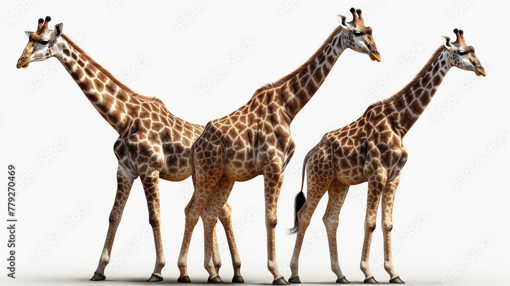 Fototapeta premium Giraffe, Baby Giraffe on White Background