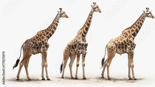 Giraffe  Baby Giraffe on White Background