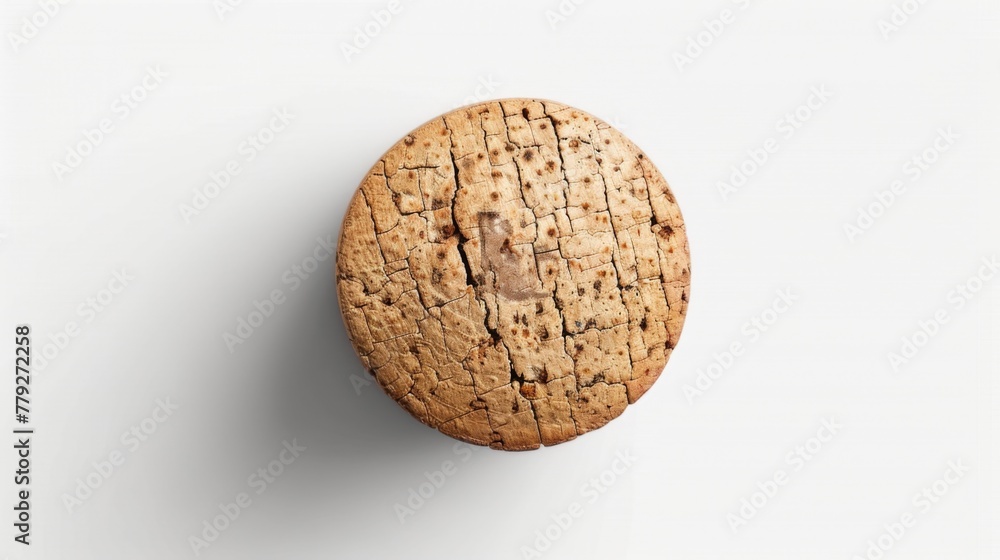 Wine cork on white background. Wine stopper texture Wine cork on white background. Wine stopper texture