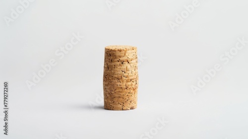 Wine cork on white background. Wine stopper texture