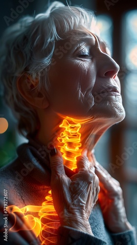 Senior woman experiencing pain.