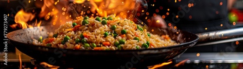 Fried Rice wok flames