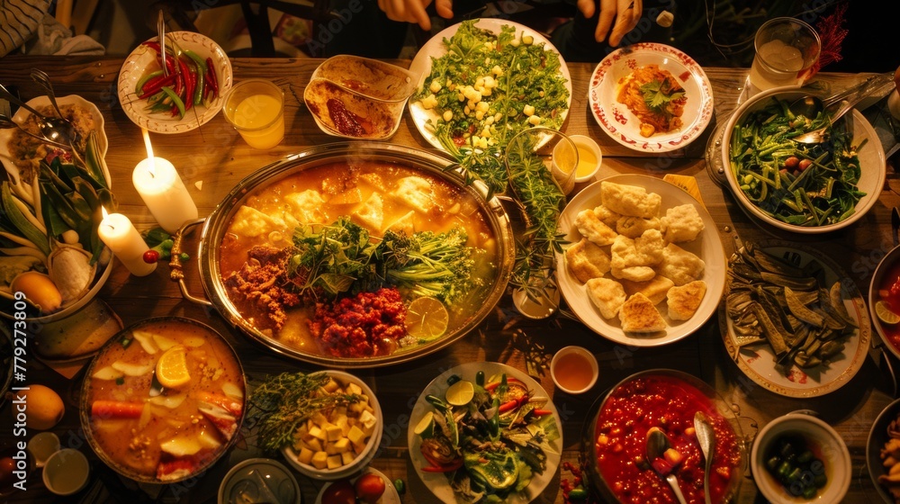 Hotpot gathering bubbling joy