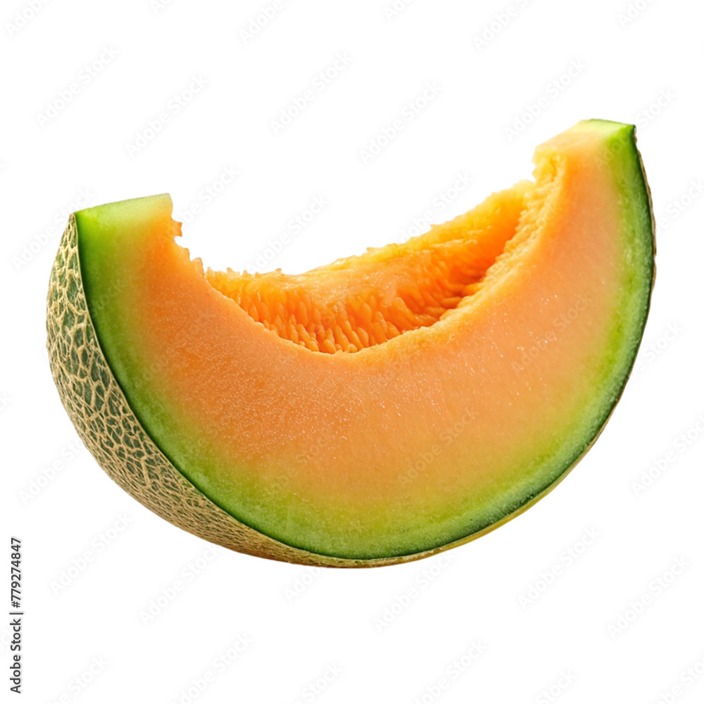 Melon slice with seeds isolated on transparent background. Melon slice with seeds isolated on transparent background.
