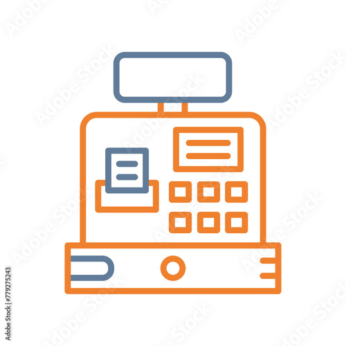Cash Machine Line Two Color Icon