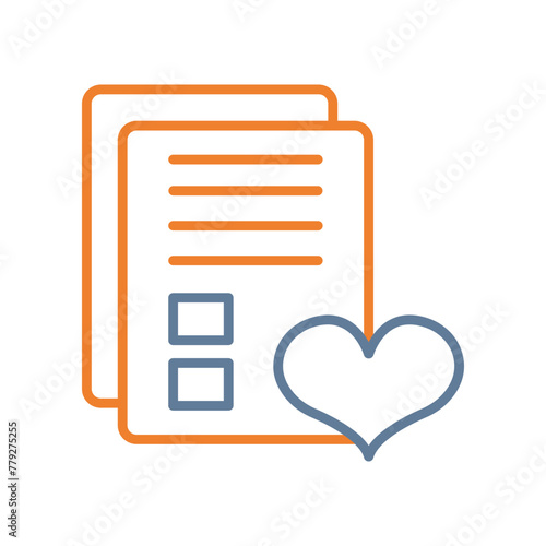 Wishlist Line Two Color Icon