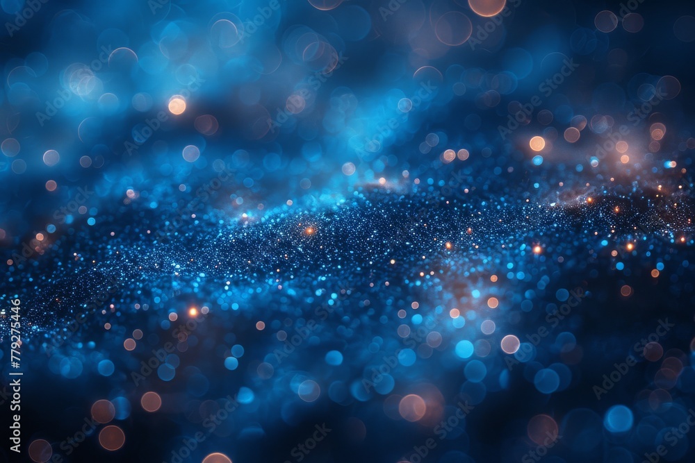 A dreamy blue bokeh light effect, providing an illusion of a serene starry night and artistic flair A dreamy blue bokeh light effect, providing an illusion of a serene starry night and artistic flair