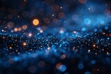 A compelling image filled with blue bokeh light and contrasting orange tones, symbolizing energy and tranquility
