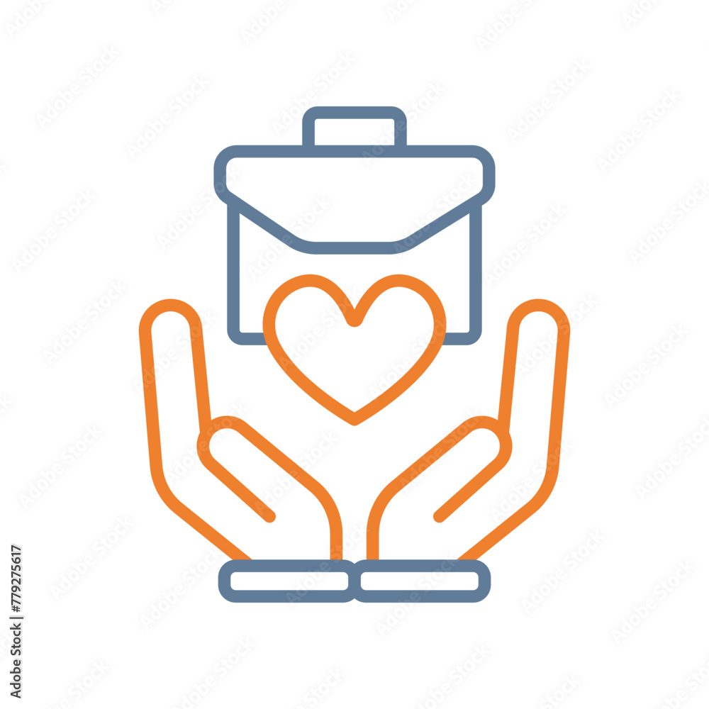 Social Services Line Two Color Icon Social Services Line Two Color Icon