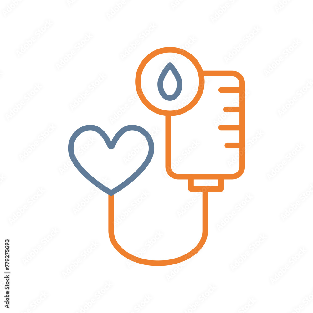Blood Transfusion Line Two Color Icon Blood Transfusion Line Two Color Icon