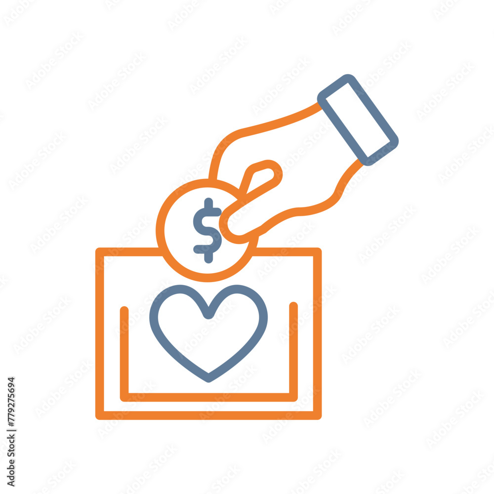 Charity Line Two Color Icon Charity Line Two Color Icon