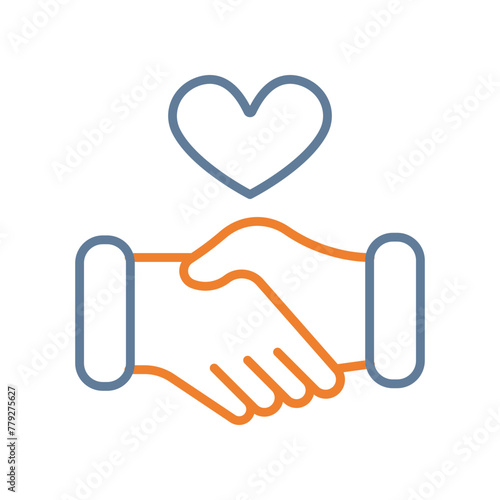 Handshake Line Two Color Icon