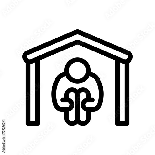 shelter homeless line icon illustration vector graphic