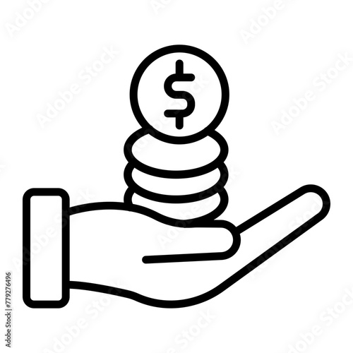 Give Money Line Icon photo