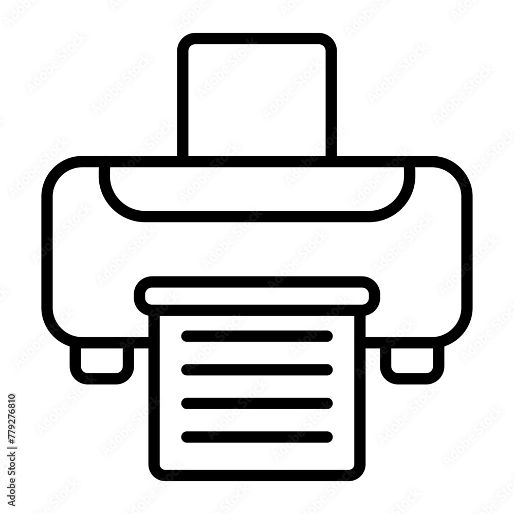 Fax Machine Line Icon - obrazy, fototapety, plakaty 