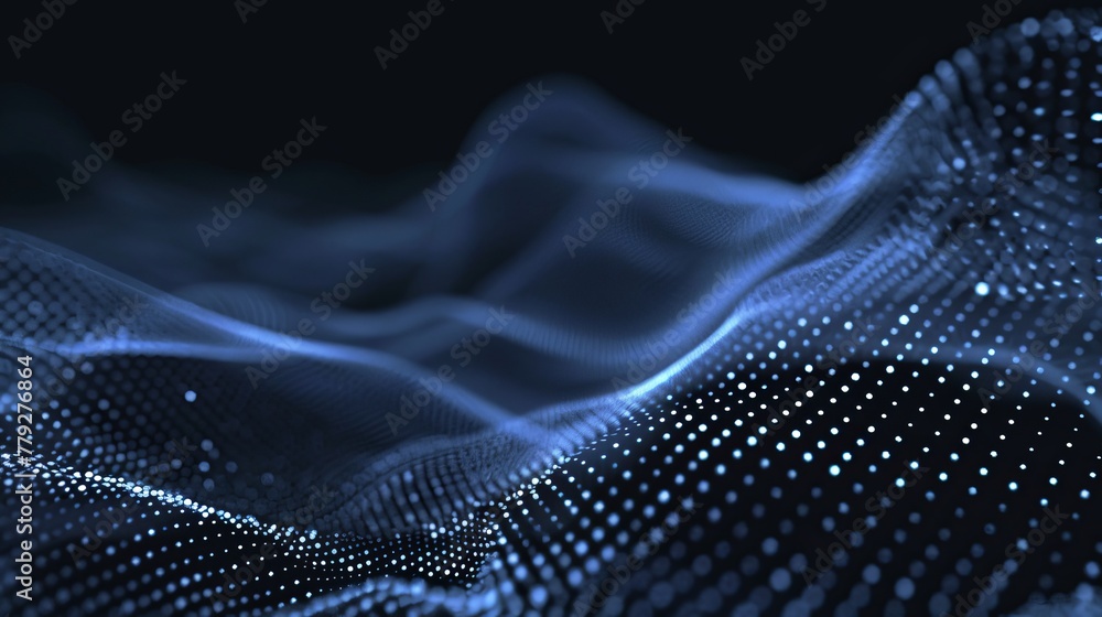 Abstract Background with Wave of Dots and Lines Abstract Background with Wave of Dots and Lines