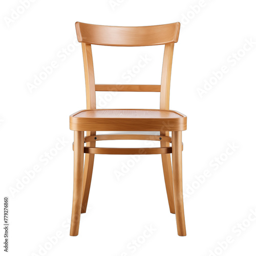 Wooden chair isolated on white background 3d rendering