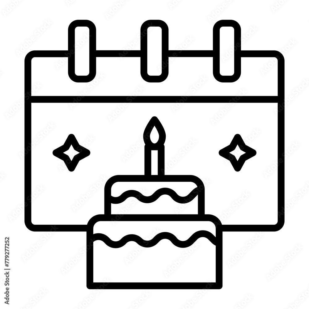Birthday Line Icon