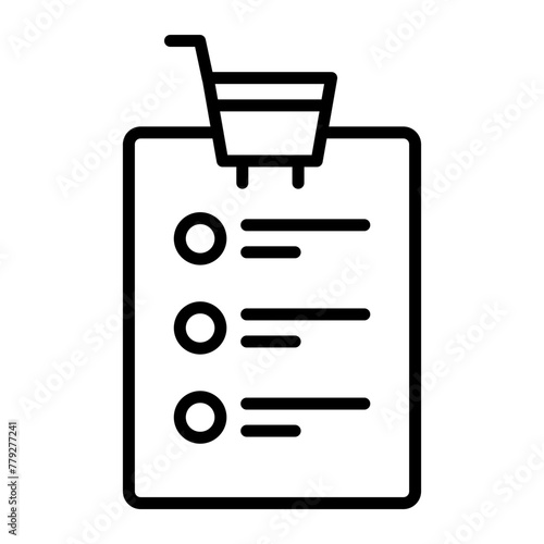 Shopping List Line Icon