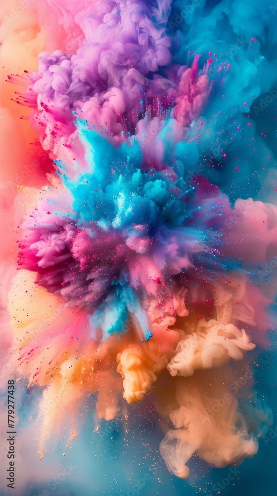 Colorful explosion of powder of paint and ink, colorful background, , color splash effect, colorful abstract painting. Abstract color splashes in the air. Color explosion concept. close-up dust, cloud Colorful explosion of powder of paint and ink, colorful background, , color splash effect, colorful abstract painting. Abstract color splashes in the air. Color explosion concept. close-up dust, cloud