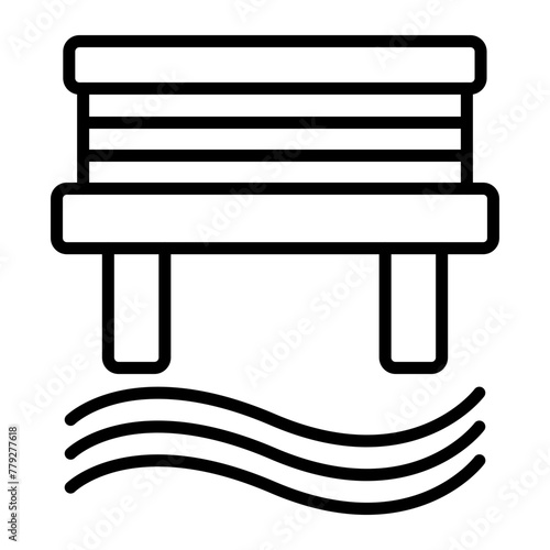 Water Bridge Line Icon