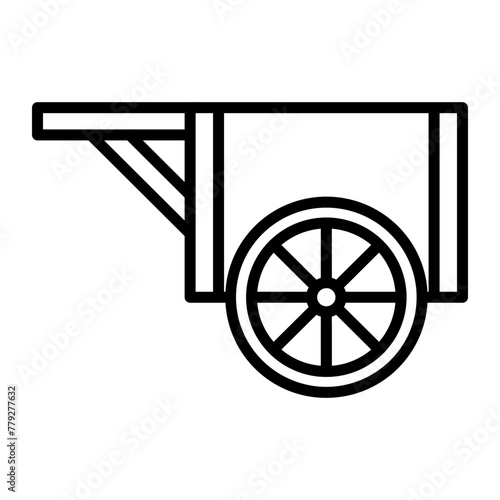Wood Cart Line Icon