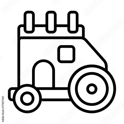 Caravan Line Icon