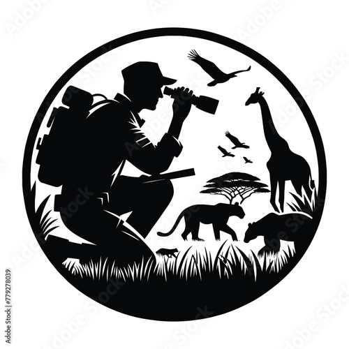 Zoologist Observing Wildlife