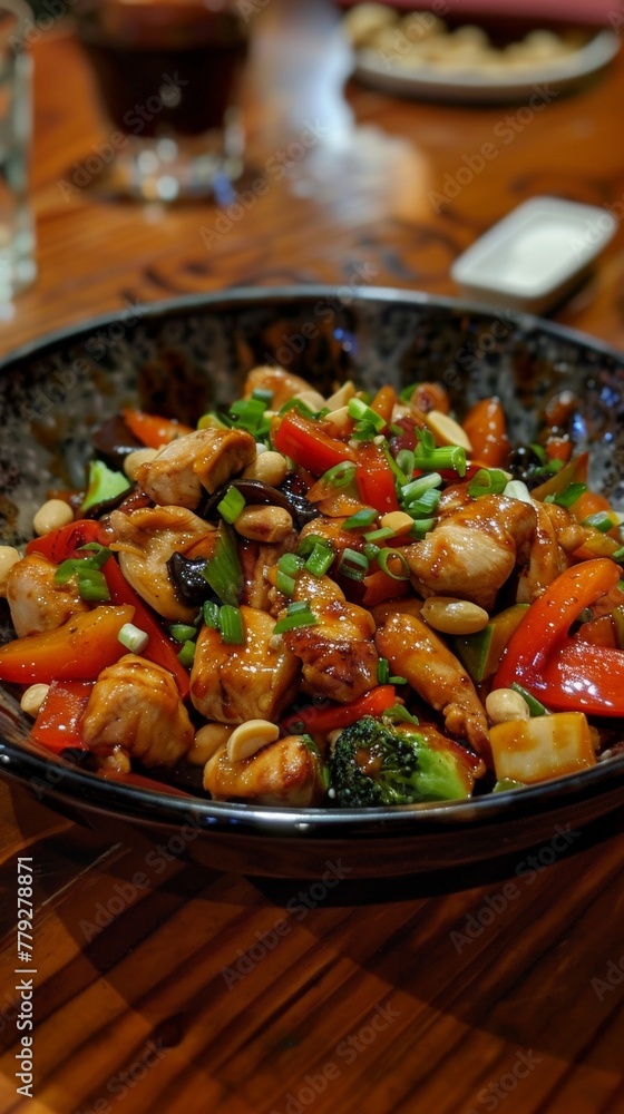 Kung Pao Chicken stir-fry action