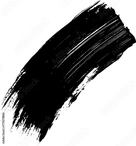 Black vector artistic paint brush stroke isolated on a white background