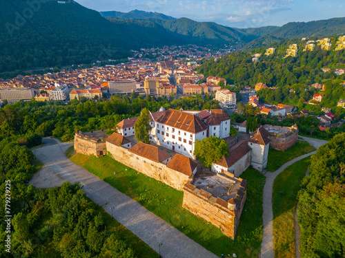 The Fortress-on-Straja in Romanian town Brasov photo