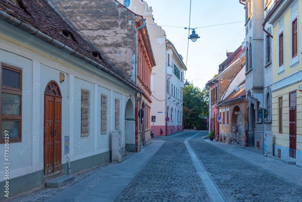 Fototapeta premium Street in the old town of Sibiu, Romania