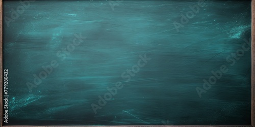 Teal blackboard or chalkboard background with texture of chalk school education board concept  dark wall backdrop or learning concept with copy space blank for design photo text or product 