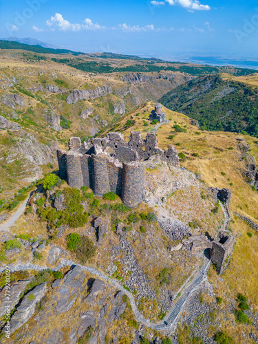 Summer day at Amberd castle in Armenia photo