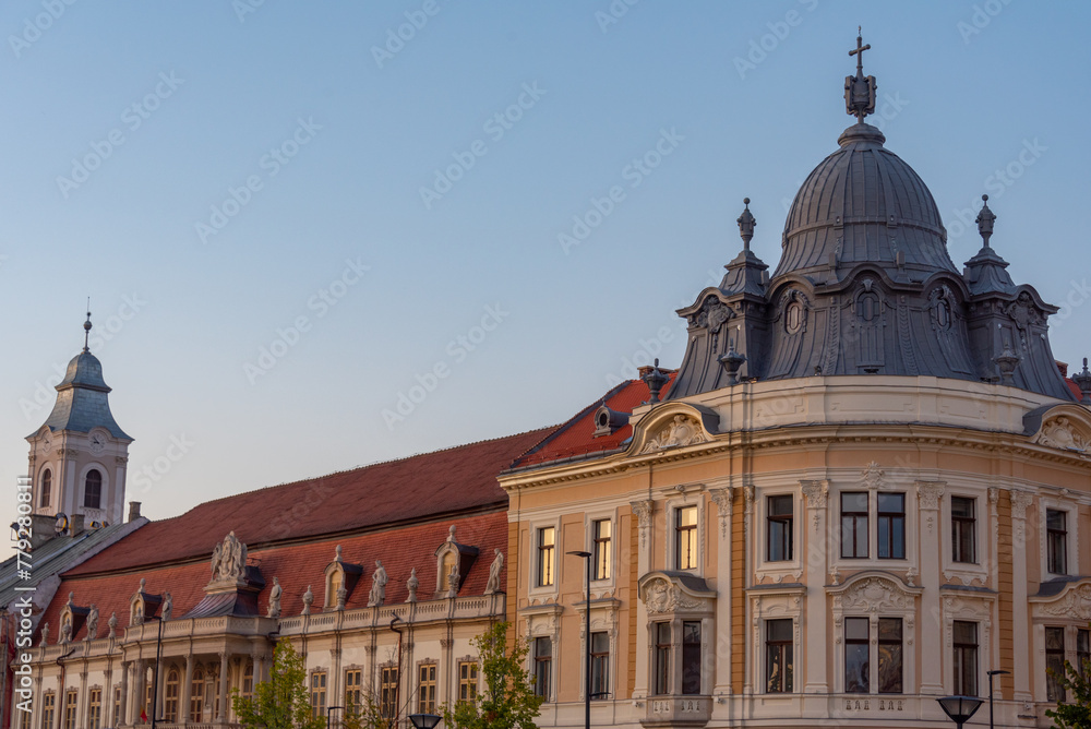 Fototapeta premium Historical houses in Romanian town Cluj-Napoca