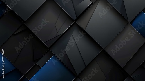 Modern Black Blue Abstract Geometric Background photo