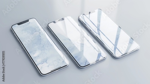 Transparent Phone Mockup Set with Clipping Path photo