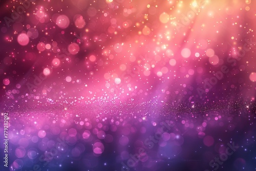 A vibrant abstract image of bokeh lights transitioning from pink to purple resembling a dreamy galaxy