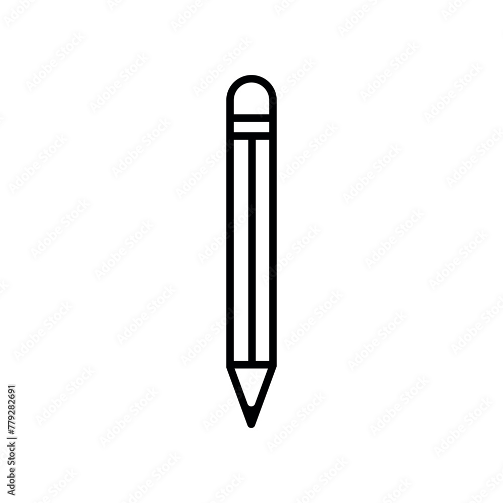 Pen, pencil Lineal Icon Symbol Vector. Black Outline Pen, pencil Icon Pen, pencil Lineal Icon Symbol Vector. Black Outline Pen, pencil Icon