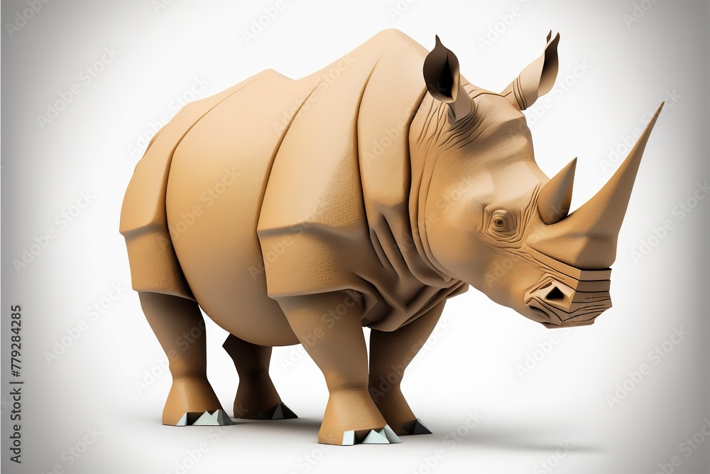Obraz premium 3D furry forest animal with beautiful colors and white background. with Generative AI technology 