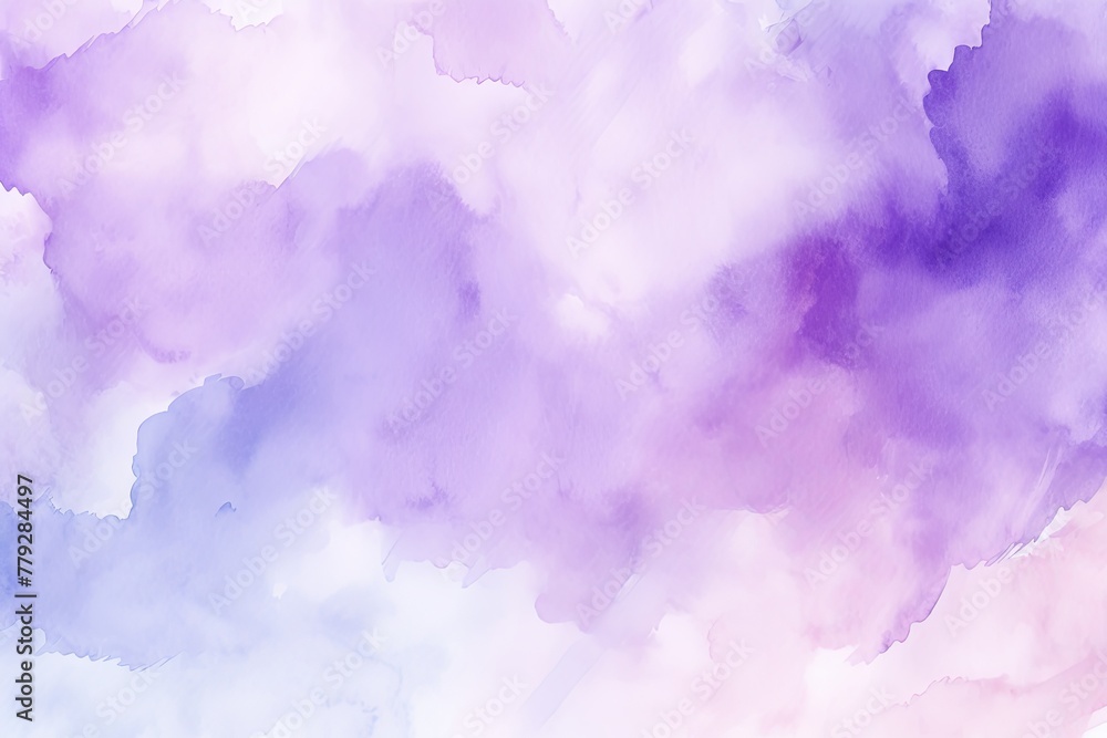 Violet watercolor light background natural paper texture abstract watercolur Violet pattern splashes aquarelle painting white copy space for banner design, greeting card