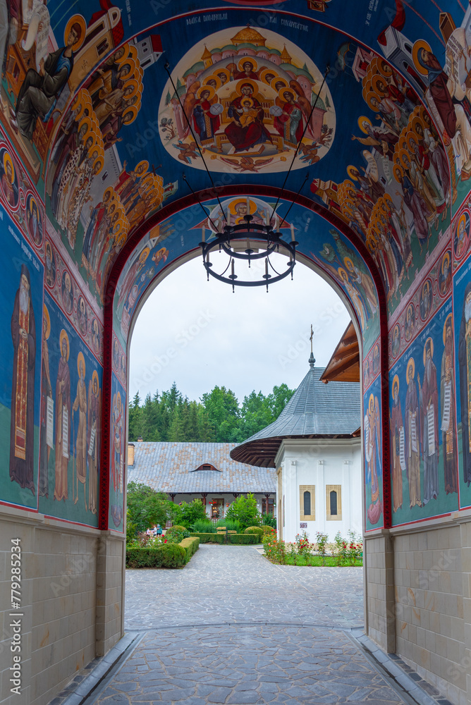 Naklejka premium Sihastria monastery during a cloudy day in Romania