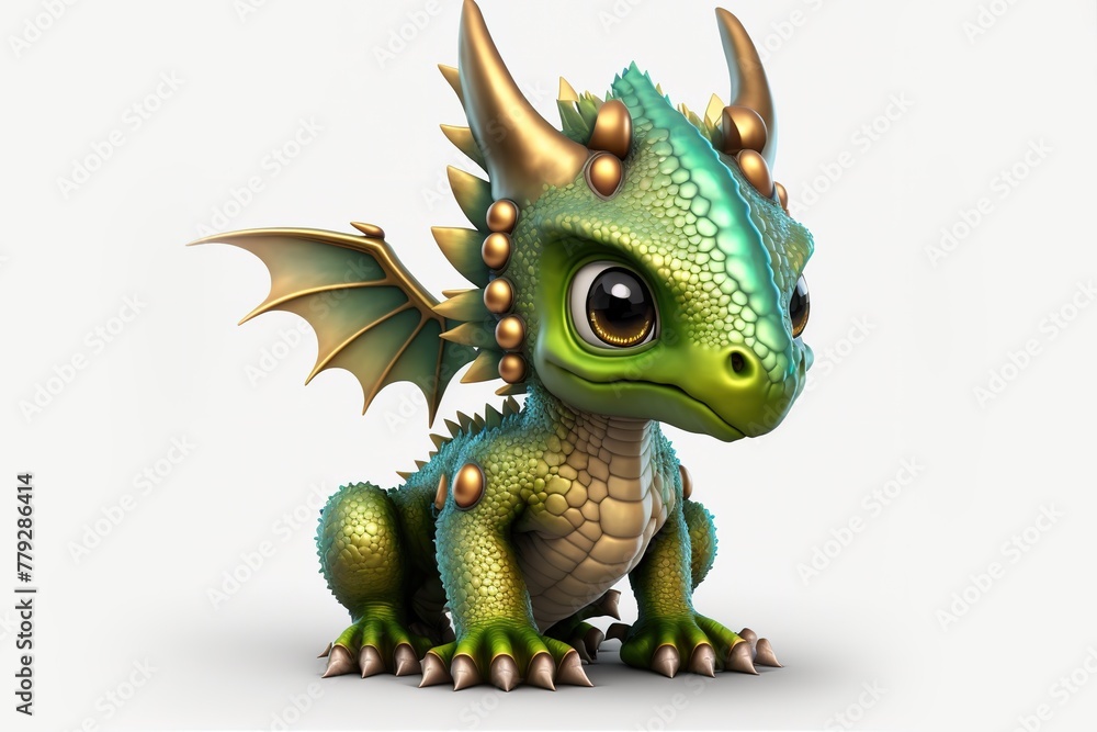 Obraz premium 3D furry forest animal with beautiful colors and white background. with Generative AI technology 