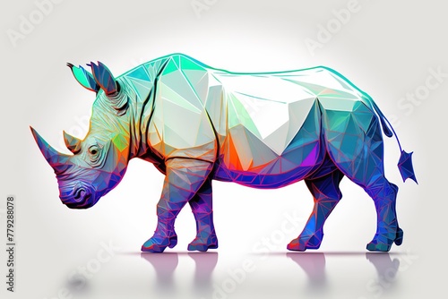 3D furry forest animal with beautiful colors and white background. with Generative AI technology 
