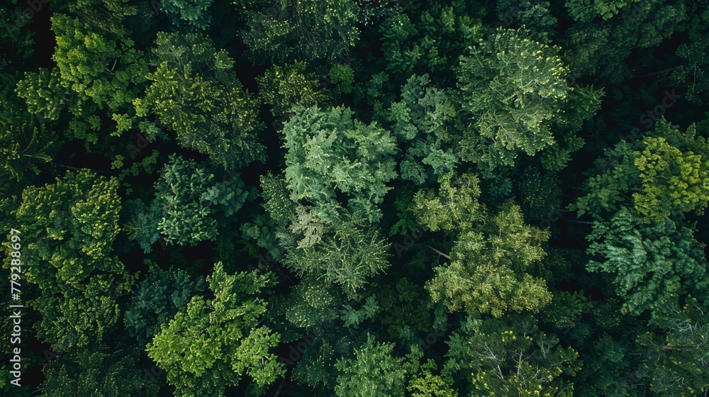 A bird's eye view of the forest canopy from a treetop lookout.