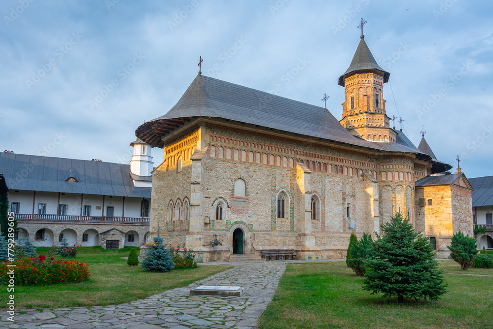 Neamt monastery during a cloudy day in Romania