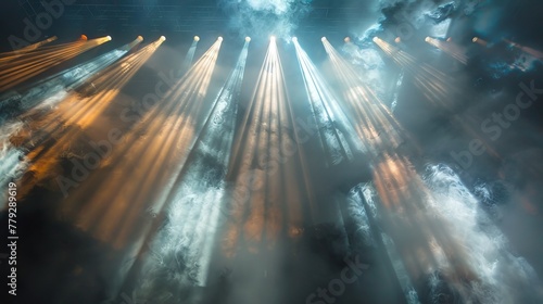 Radiant beams illuminating a cloud of smoke in the a AI generated illustration