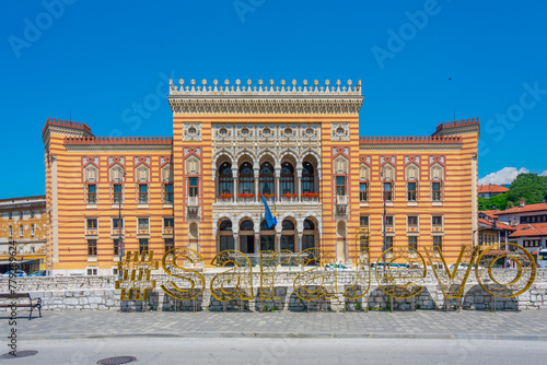 Sarajevo city hall in Bosnia and Herzegovina photo